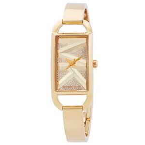 NWT Authentic Michael Kors MK Empire Quartz Gold Dial Women's Watch